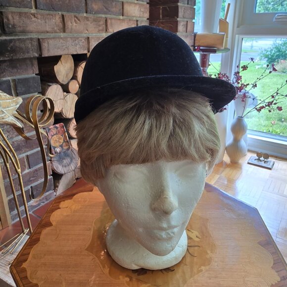 Thomas Townend & Collmest - Vintage Traditional Velvet Equestrian Riding Hat - Picture 2 of 11